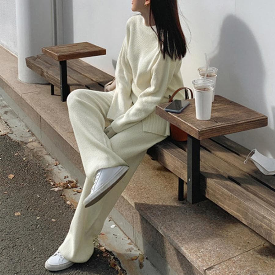 セットアップニット 秋冬 スリット 韓国