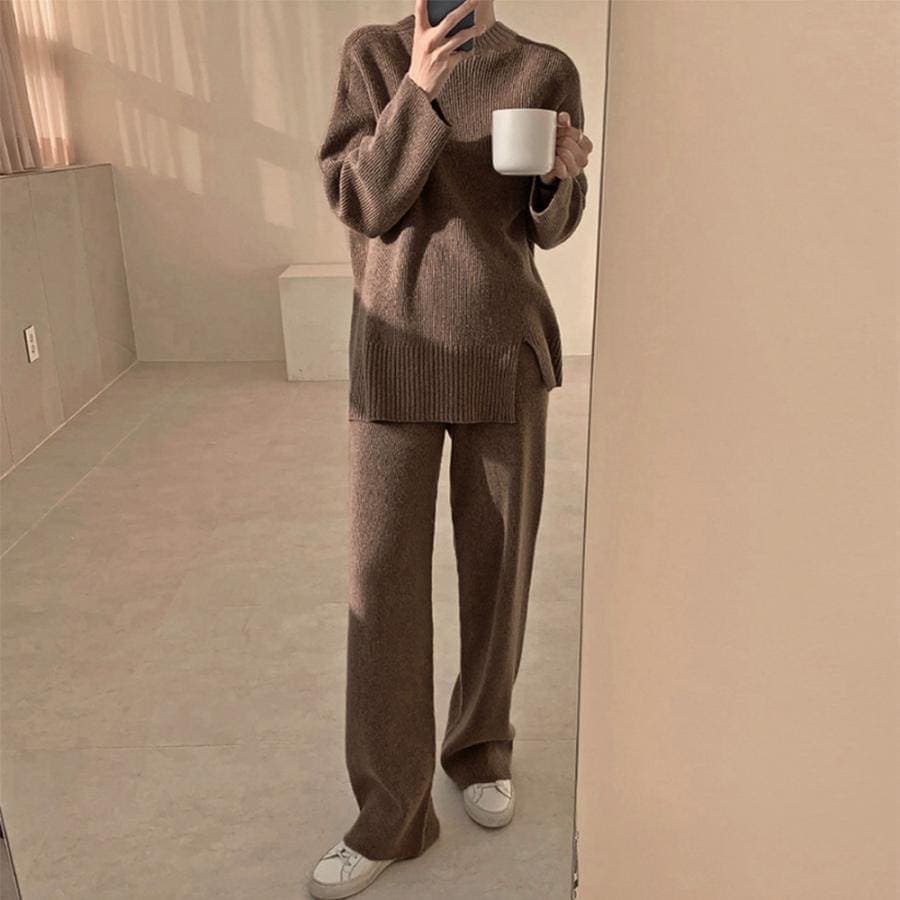 セットアップニット 秋冬 スリット 韓国