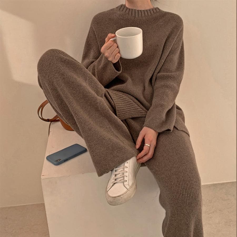 セットアップニット 秋冬 スリット 韓国