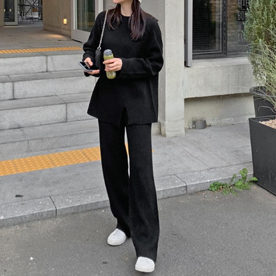 セットアップニット 秋冬 スリット 韓国