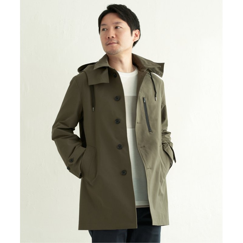 撥水フードステンカラーコート ステンカラーコート コート 撥水フードステンカラーコート メンズ