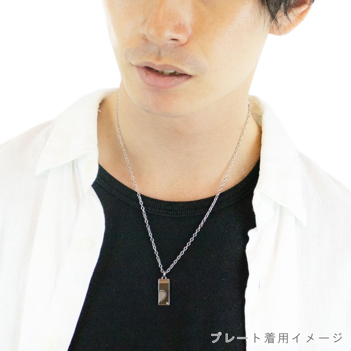 ネックレス レディース メンズ サージカルステンレス プレート キュービックジルコニア ネックレス レディース メンズ サージカルステンレス プレート キュービックジルコニア