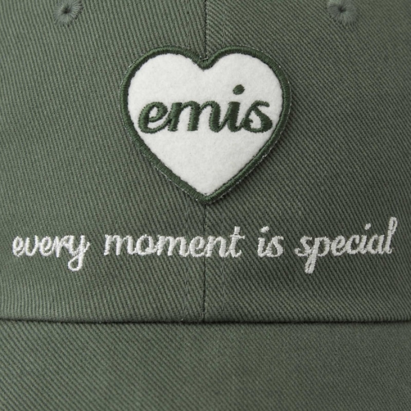 IMIS ハートワッペンボールキャップ-カーキ IMIS ハートワッペンボールキャップ-カーキ