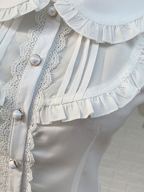 【短納期】甘いロリータブラウスネバーランドフリル半袖ロリータトップライトアプリコットロリータシャツ 【短納期】甘いロリータブラウスネバーランドフリル半袖ロリータトップライトアプリコットロリータシャツ