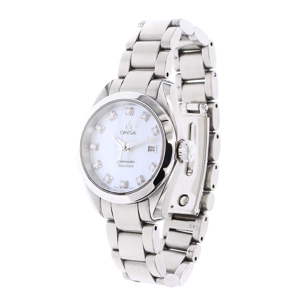 オメガ OMEGA 2577.75 シーマスター アクアテラ 11Pダイヤ クォーツ レディース 良品 _889368【中古】 オメガ OMEGA 2577.75 シーマスター アクアテラ 11Pダイヤ クォーツ レディース 良品 _889368【中古】