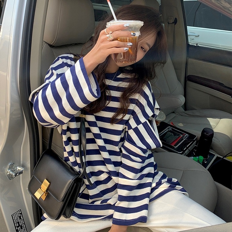 2color ボーダー柄オープンショルダートップス 肩あきボーダーTシャツ トップス Tシャツ シャ