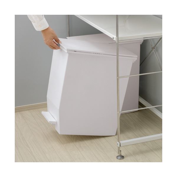 （まとめ）リス 棚下で使えるペダルダストボックス 35L グレー GPRB047 1台[x3]