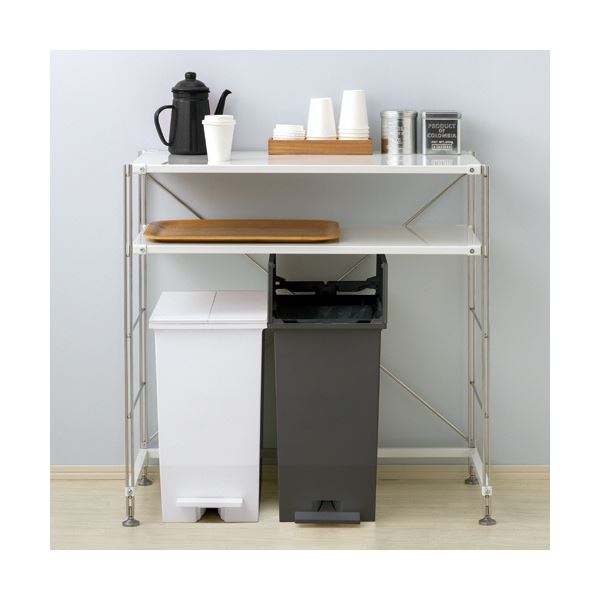 （まとめ）リス 棚下で使えるペダルダストボックス 35L グレー GPRB047 1台[x3]