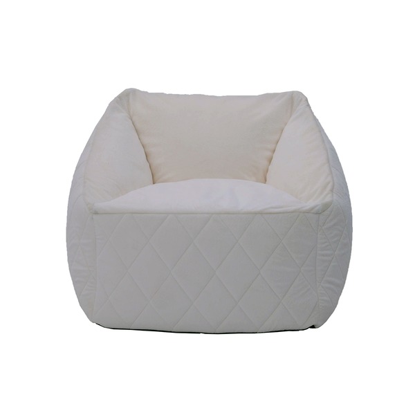 ゆったりと座れる肘があるビーズソファ ホワイト ゆったりと座れる肘があるビーズソファ ホワイト