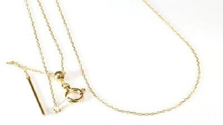 18金製 大人気 小豆チェーン ネックレス輝/4面カットアズキ/0.18:45