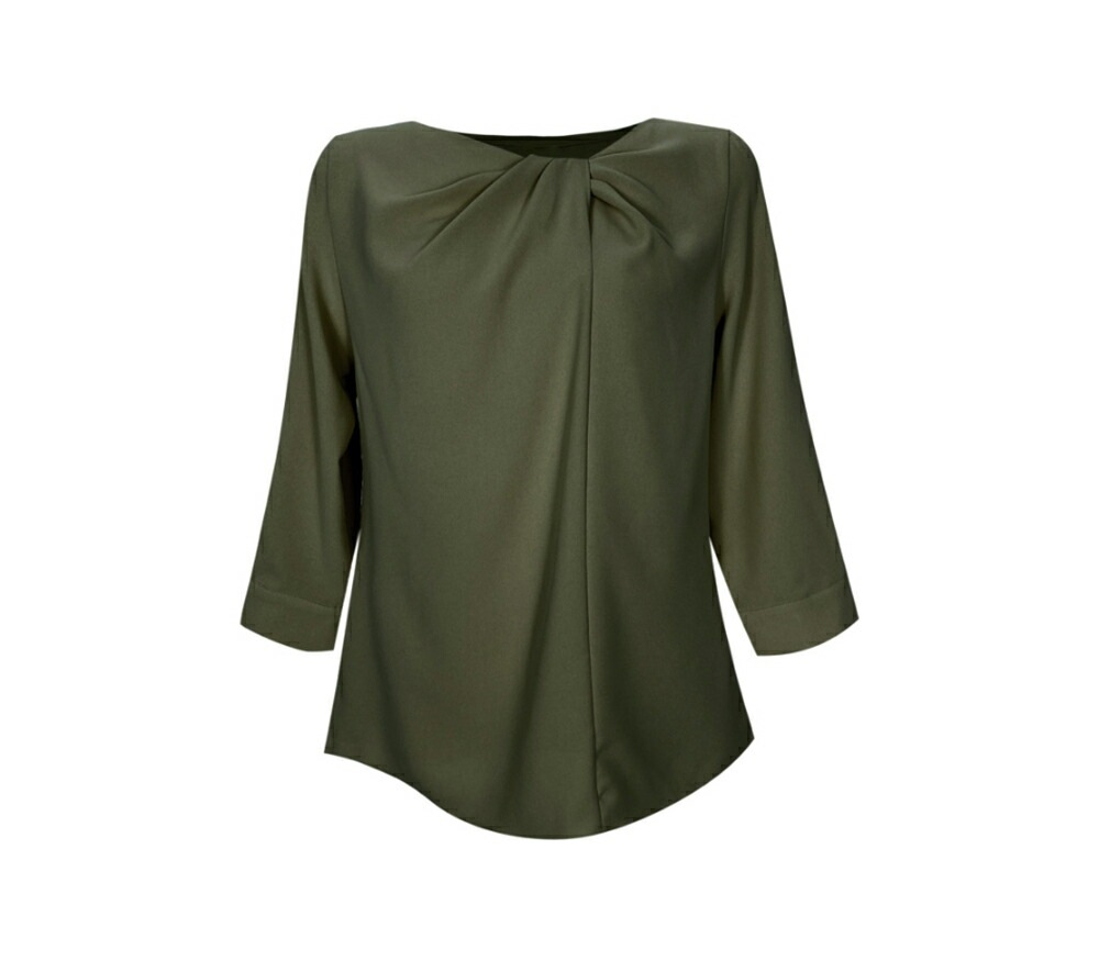 [メガ割りSALE]ツイストネックシフォンブラウス・p586901