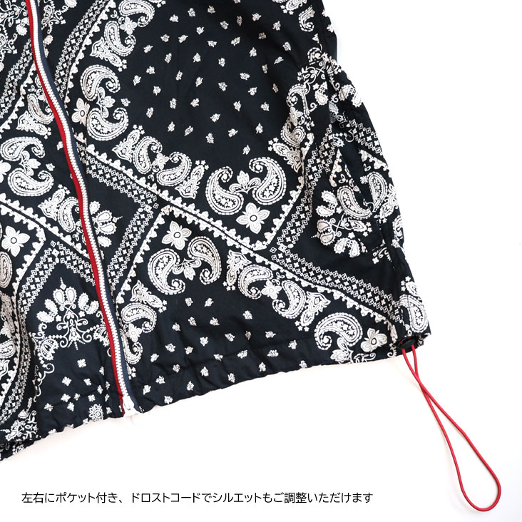 Allowed To Unfold アロウドトゥーアンフォールド マウンテンパーカー バンダナ柄 タイプライター素材 ペイズリー 薄手 ストリート モード モノトーン 0704-11400 Allowed To Unfold アロウドトゥーアンフォールド マウンテンパーカー バンダナ柄 タイプライター素材 ペイズリー 薄手 ストリート モード モノトーン 0704-11400