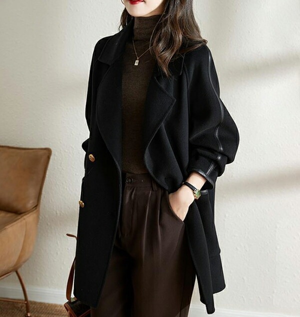 チェスターコート レディース スーツジャケット コート アウター 冬 大きいサイズ ブラック ベージュ 無地 大きめ 膝丈 大きいサイズ 体型カバー ゆったり コート 秋服 冬 大人 カジュアル きれ