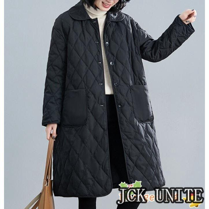 超目玉新品 コート アウター ロングコート レディース 中綿コート 防寒コート 長袖 無地 体型カバー 裏起毛 大きいサイズ ゆったり 着痩せ 秋 冬 暖かい 30代 40代 50代