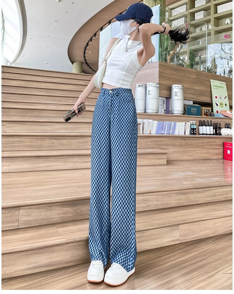 ストレートパンツ 市松模様 個性的 ハイウエスト かっこいい おしゃれ ボトムス パンツ ズボン ロング丈 ポケット 綿 薄手 コットン かわいい 可愛い きれいめ カジュアル レトロ 大人可愛い ストレートパンツ 市松模様 個性的 ハイウエスト かっこいい おしゃれ ボトムス パンツ ズボン ロング丈 ポケット 綿 薄手 コットン かわいい 可愛い きれいめ カジュアル レトロ 大人可愛い