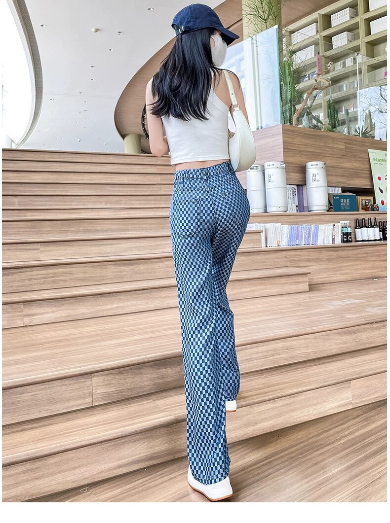 ストレートパンツ 市松模様 個性的 ハイウエスト かっこいい おしゃれ ボトムス パンツ ズボン ロング丈 ポケット 綿 薄手 コットン かわいい 可愛い きれいめ カジュアル レトロ 大人可愛い ストレートパンツ 市松模様 個性的 ハイウエスト かっこいい おしゃれ ボトムス パンツ ズボン ロング丈 ポケット 綿 薄手 コットン かわいい 可愛い きれいめ カジュアル レトロ 大人可愛い