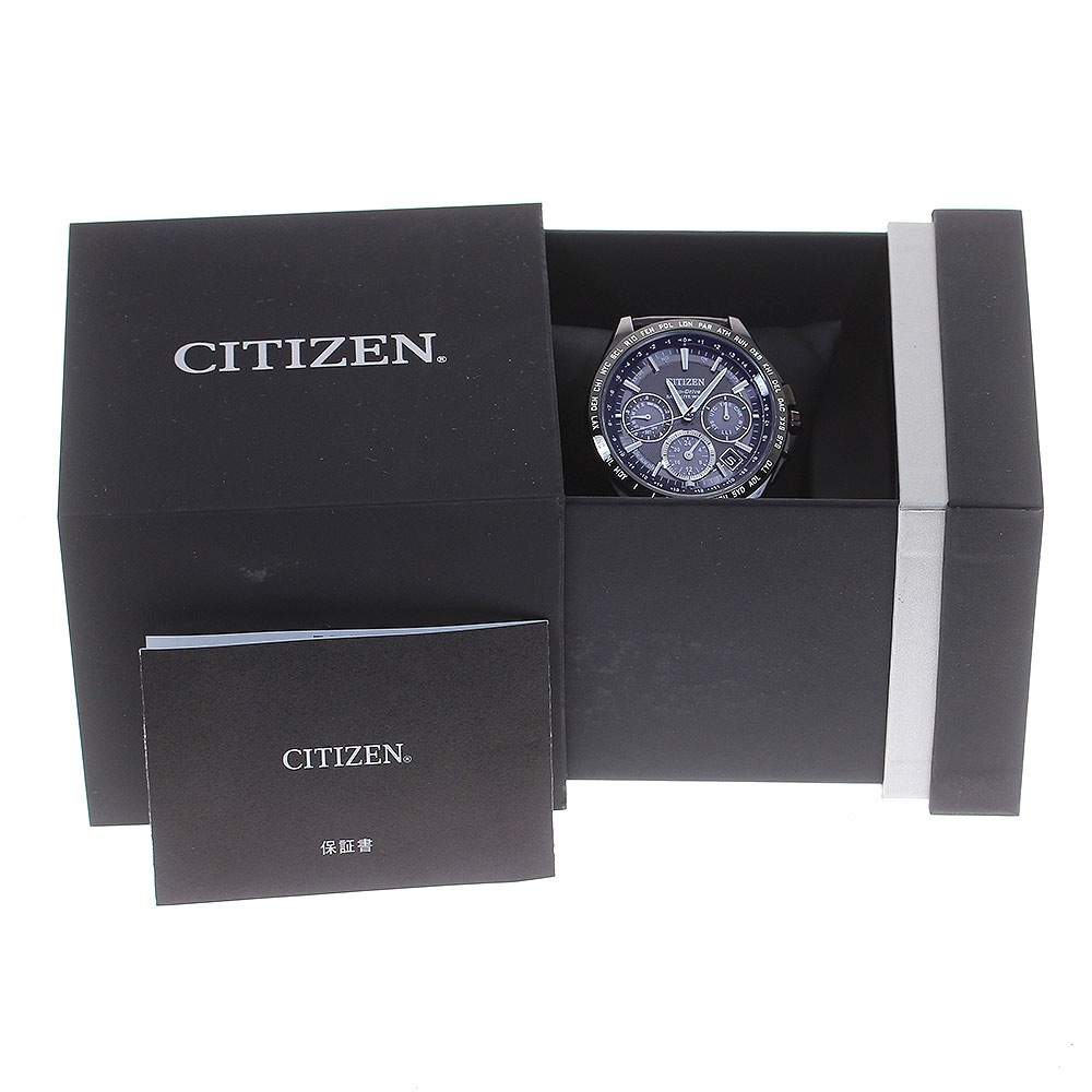 シチズン CITIZEN CC9017-59E アテッサ エコドライブ ソーラー電波 メンズ 内箱・保証書付き_845209【中古】