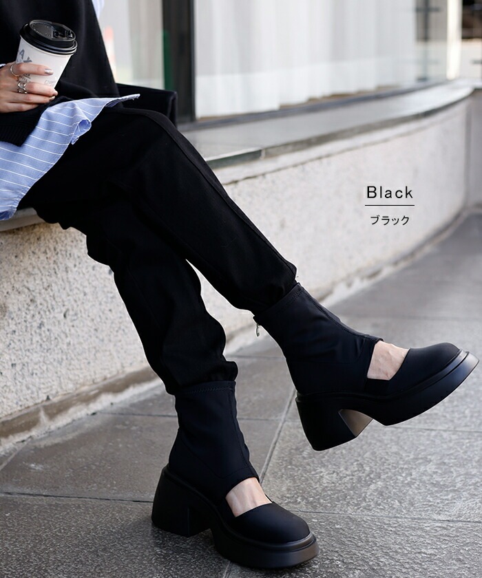 ブーツ 7.5センチ ヒール レディース 靴 厚底ブーツ シューズ カッティング 歩きやすい 太ヒール カジュアル ブーツ 7.5センチ ヒール レディース 靴 厚底ブーツ シューズ カッティング 歩きやすい 太ヒール カジュアル