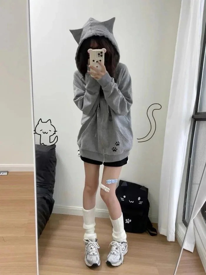 猫耳 パーカー レディース ジップパーカー プリント 長袖 プルオーバー 地雷系 量産型 ゆったり フード付き 系 学院風 可愛い コート 森ガール おしゃれ 韓国ファッション プルオーバー おし pattayablatt.com