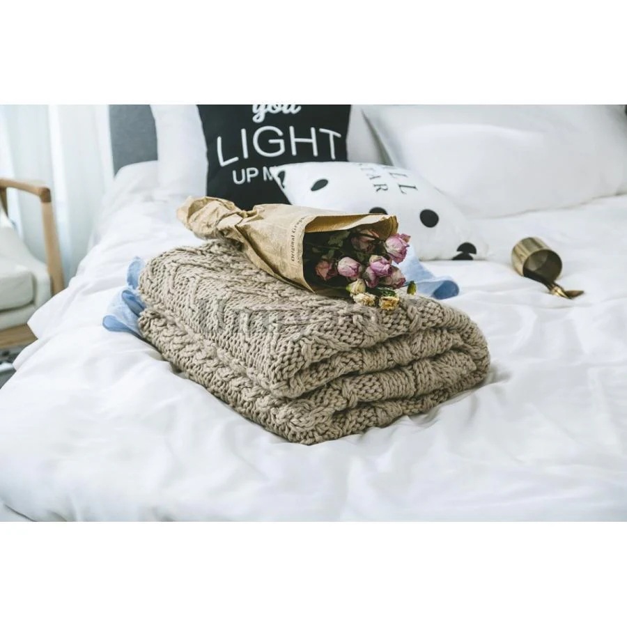 ケット ひざ掛け 毛布 ニット 暖かい柔らかい昼寝に対応冷房対策　ベッド ソファー用 ベッナー　ベッロー　ス用　丸洗い可