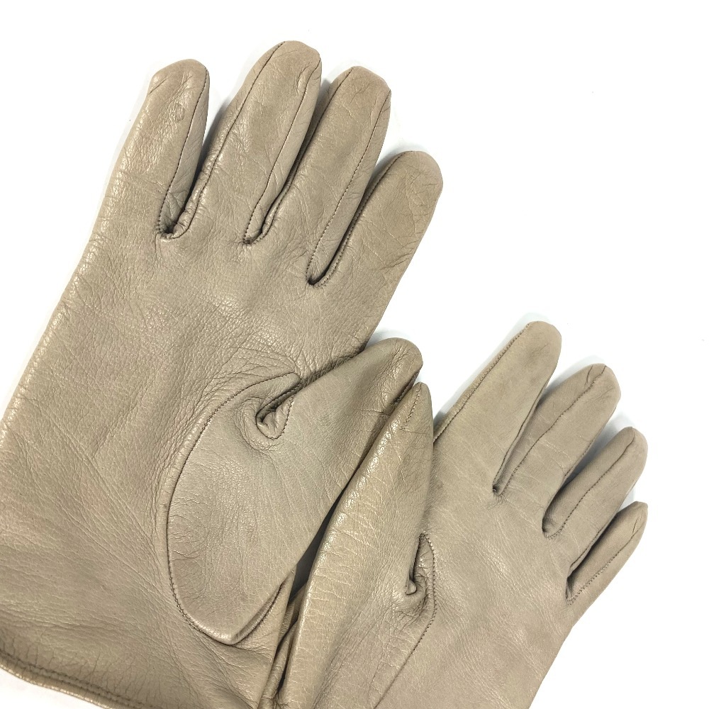 手袋 リボン ウッド バンブー グローブ レザー ベージュ