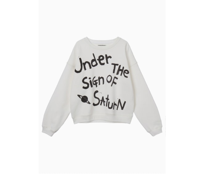 【OPEN Yy】 SATURN LETTERING SWEATSHIRT : IVORY