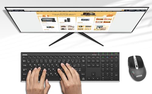 Arteck Bluetoothキーボード 日本語配列 マルチデバイス ステンレススチール フルサイズキーボード iOS, Android, WindowsタブレットPC スマートフォンとの互換性あり