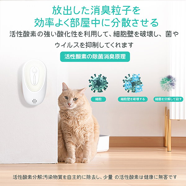 ペット用オゾン脱臭機99%除菌＆無害自動センサー Amazon | ペット脱臭機 猫 犬用オゾン発生器 トイレ用 マイナス
