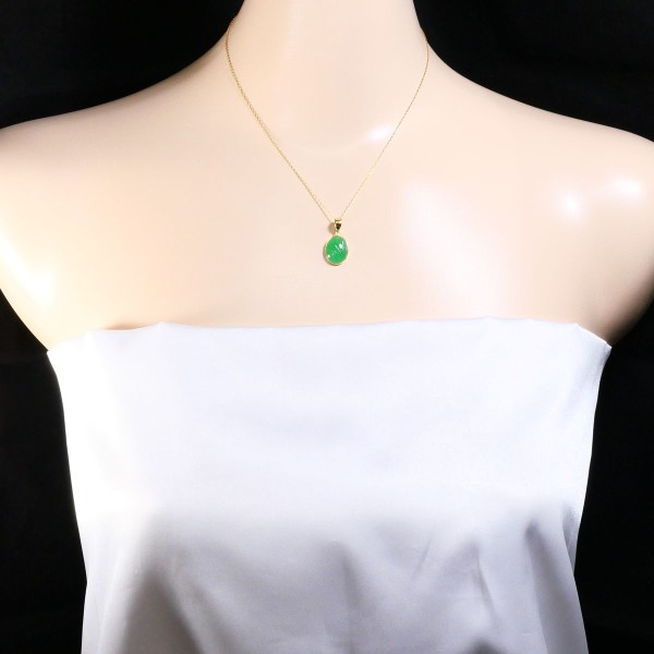 K18 18金 YG ネックレス ジェイダイト 中古 K18 18金 YG ネックレス ジェイダイト 中古