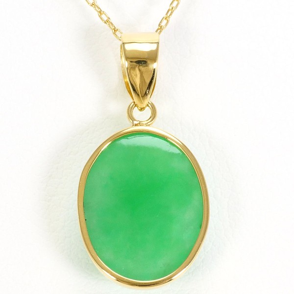 K18 18金 YG ネックレス ジェイダイト 中古 K18 18金 YG ネックレス ジェイダイト 中古