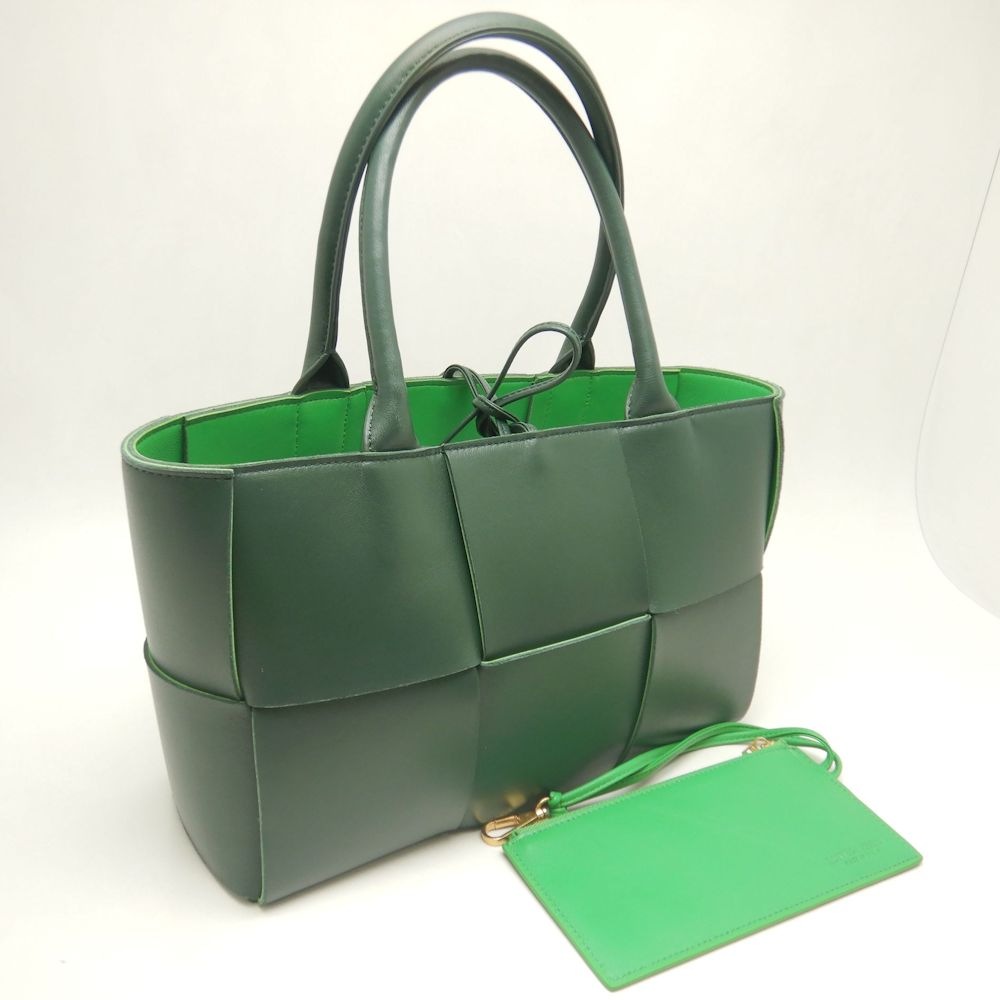 スモールアルコトート トートバッグ イントレチャート レザー レインツリー パラキート/253010【中古】