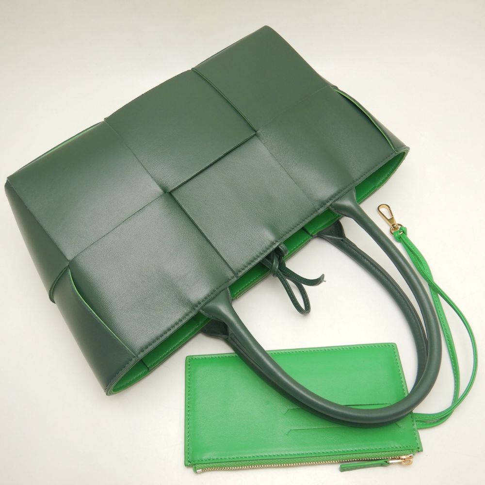 スモールアルコトート トートバッグ イントレチャート レザー レインツリー パラキート/253010【中古】