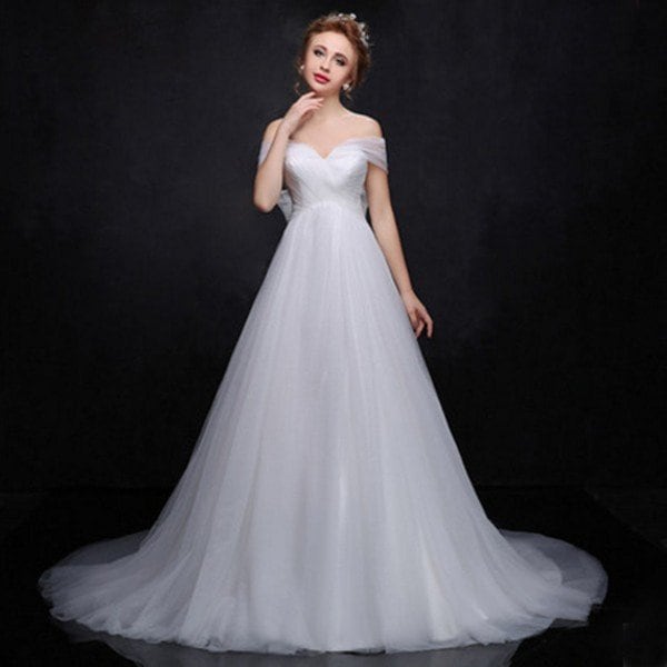 マタニティドレス 花嫁 ウエディングドレス 安い ウェディングドレス 二次会 エンパイア 結婚式 お