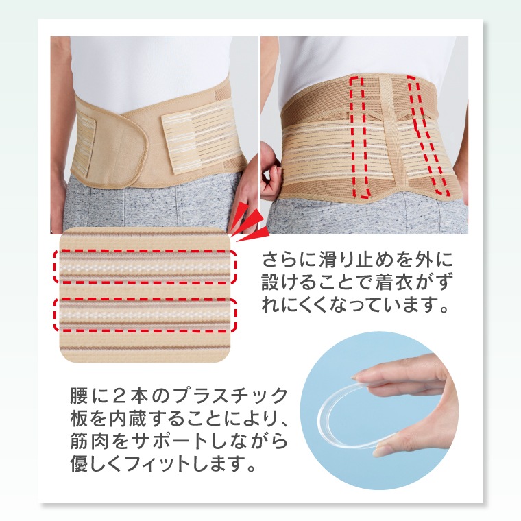 【M～L】【LL～3L】薄くても腰をしっかり支えるコルセット サポーター 腰用 日本製 骨盤 腰ベルト 腰痛ベルト 骨盤ベルト 蒸れない ズレない 薄型設計 通気性 引き締め 幅広 男女兼用