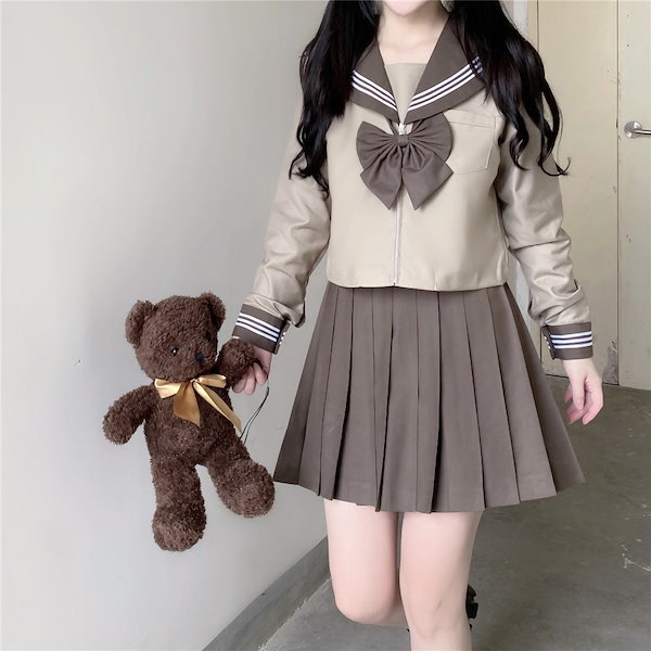 Qoo10] 新作人気女子学生制服 靴下付4点セット