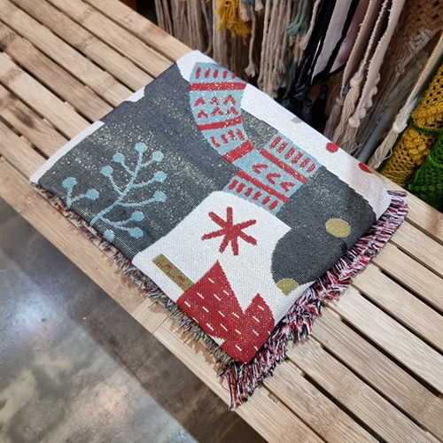 ブランシュ クリスマス ホーム ビンテージ ブランケット