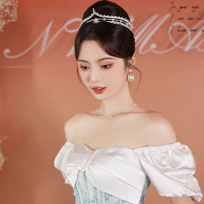 パーティードレス 2024春と夏の新しい青いイブニングドレスのスカートの女性の気質豪華なホストのドレス