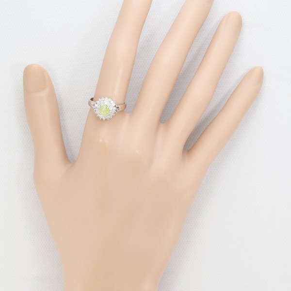 PT850 プラチナ リング 12号 クリソベリルキャッツアイ 0.88 ダイヤ 0.36 中古 PT850 プラチナ リング 12号 クリソベリルキャッツアイ 0.88 ダイヤ 0.36 中古
