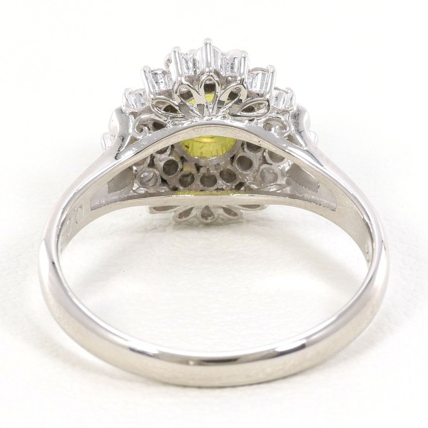 PT850 プラチナ リング 12号 クリソベリルキャッツアイ 0.88 ダイヤ 0.36 中古 PT850 プラチナ リング 12号 クリソベリルキャッツアイ 0.88 ダイヤ 0.36 中古