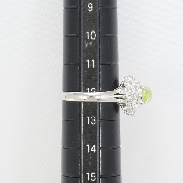 PT850 プラチナ リング 12号 クリソベリルキャッツアイ 0.88 ダイヤ 0.36 中古 PT850 プラチナ リング 12号 クリソベリルキャッツアイ 0.88 ダイヤ 0.36 中古