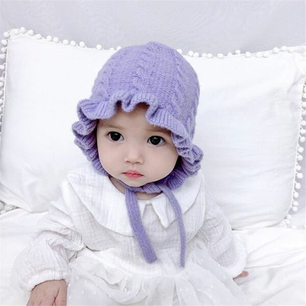 Qoo10] フリルボンネット帽子 ベビー 赤ちゃん
