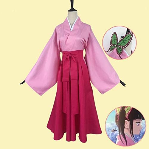 鬼滅の刃栗花落カナヲコスプレ衣装和服着物イベント仮装コスチューンコミックマーケット5点セット鬘付き