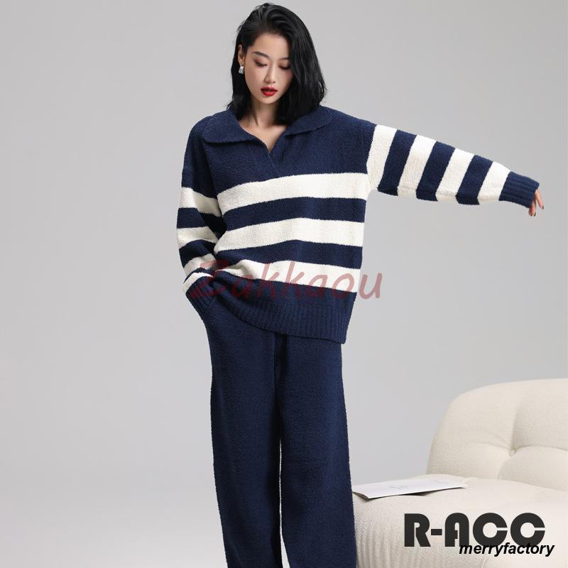 ルームウェア モールニット 上下セット レディース 秋 冬 パジャマ 部屋着 暖かい 体型カバー 冬用 ふわふわ ボーダー 可愛い 長袖 ロングパンツ もこもこ ルームウェア モールニット 上下セット レディース 秋 冬 パジャマ 部屋着 暖かい 体型カバー 冬用 ふわふわ ボーダー 可愛い 長袖 ロングパンツ もこもこ