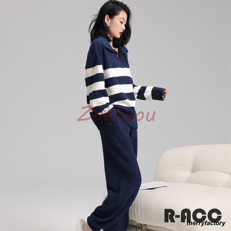 ルームウェア モールニット 上下セット レディース 秋 冬 パジャマ 部屋着 暖かい 体型カバー 冬用 ふわふわ ボーダー 可愛い 長袖 ロングパンツ もこもこ ルームウェア モールニット 上下セット レディース 秋 冬 パジャマ 部屋着 暖かい 体型カバー 冬用 ふわふわ ボーダー 可愛い 長袖 ロングパンツ もこもこ