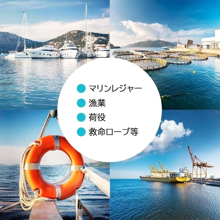 アンカーロープ 太さ 12mm 係留ロープ ボート ヨット 船 船舶 レジャーボート 漁業 水産養殖 耐水 耐摩擦 土木 建築 工事 荷役 作業用 救命ロープ 救援 高所作業(100m)