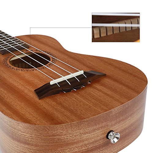 【初心者セット】 ソプラノ ウクレレ Ukulele 高級なマホガニ―材 23インチウクレレ 【ウクレレバッグ調べ器ウクレレ日本語教材つり予備用コルダ拭き巾ピック】 【検品後発送で安心】