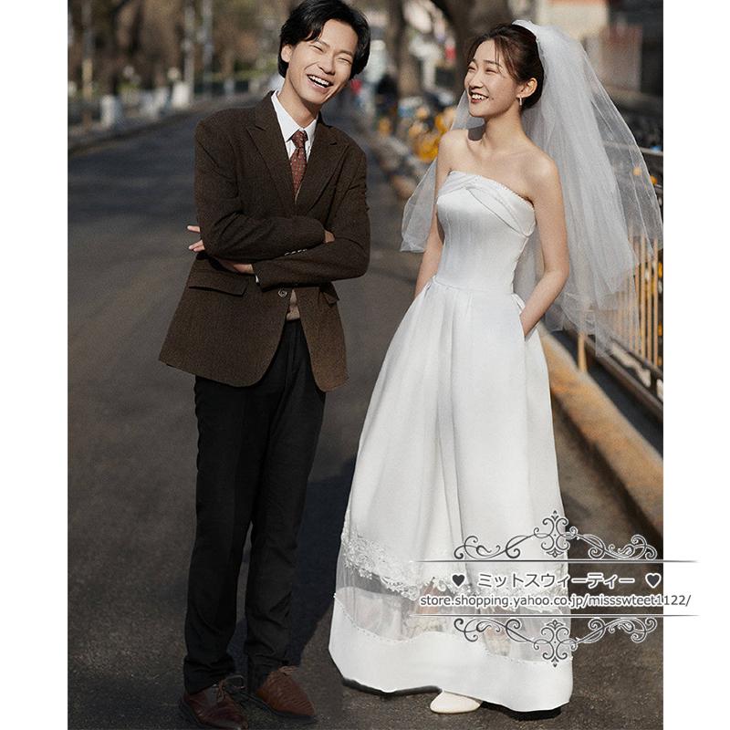 ウェディングドレス二次会結婚式ブライダルロングドレス前撮り海外挙式花嫁リゾートウェディングウエディングドレスガーデンウエディングベアトップ ウェディングドレス二次会結婚式ブライダルロングドレス前撮り海外挙式花嫁リゾートウェディングウエディングドレスガーデンウエディングベアトップ