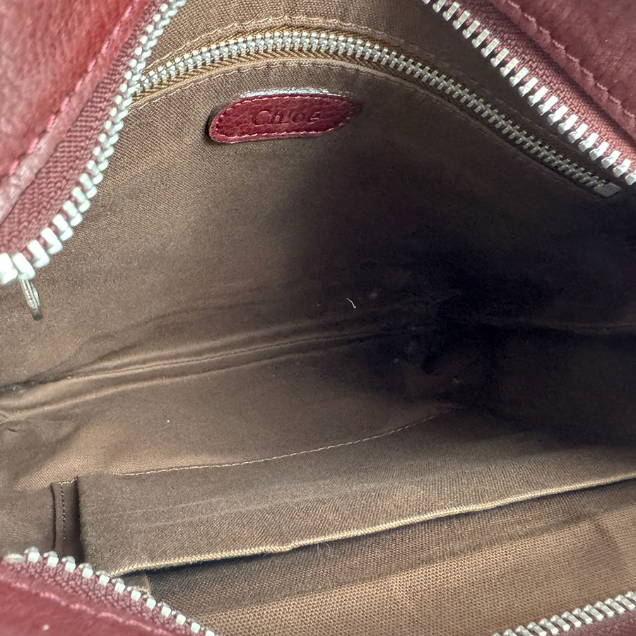 クロエ Chloe 斜め掛けショルダーバッグ レザー バーガンディ シルバー ユニセックス z4237 クロエ Chloe 斜め掛けショルダーバッグ レザー バーガンディ シルバー ユニセックス z4237