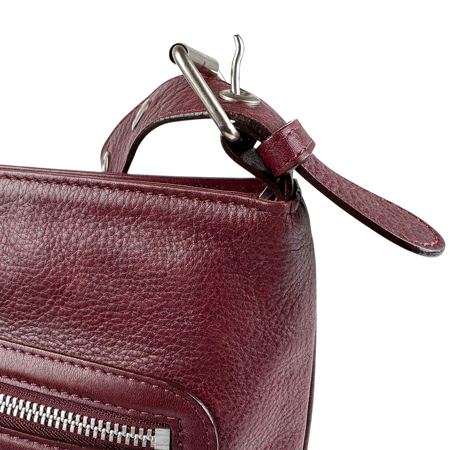 クロエ Chloe 斜め掛けショルダーバッグ レザー バーガンディ シルバー ユニセックス z4237 クロエ Chloe 斜め掛けショルダーバッグ レザー バーガンディ シルバー ユニセックス z4237