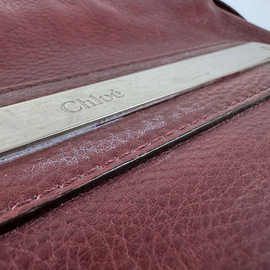クロエ Chloe 斜め掛けショルダーバッグ レザー バーガンディ シルバー ユニセックス z4237 クロエ Chloe 斜め掛けショルダーバッグ レザー バーガンディ シルバー ユニセックス z4237